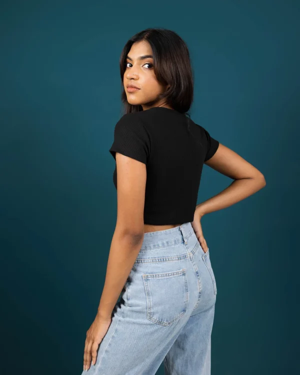 Classic Ribbed Crop Top - Image 2